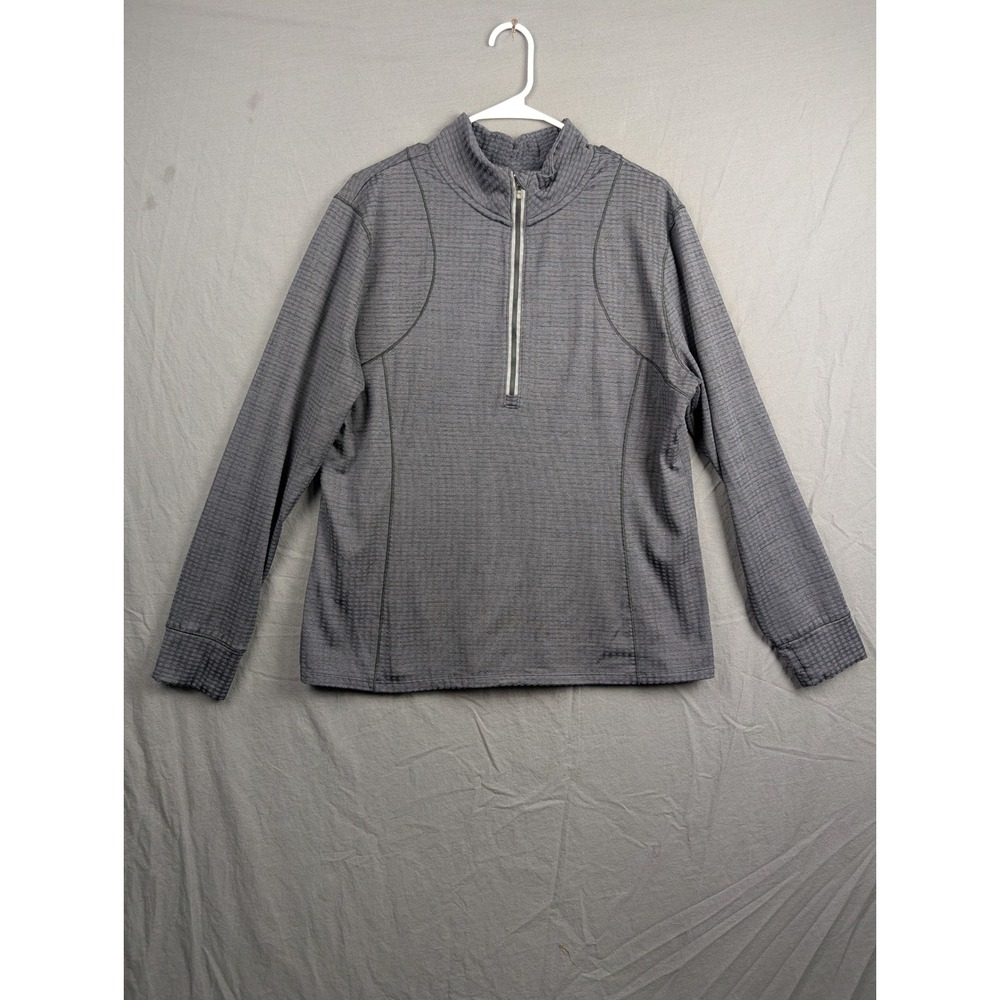 Cascade Sport‎ Mens Warm Systems Quarter Zip Pullover Gray XXL Textured Grid